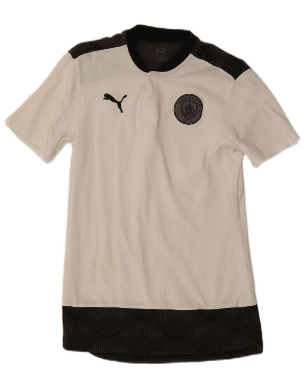 Puma Herre Manchester City T-Shirt Top Medium Hvid Geometrisk