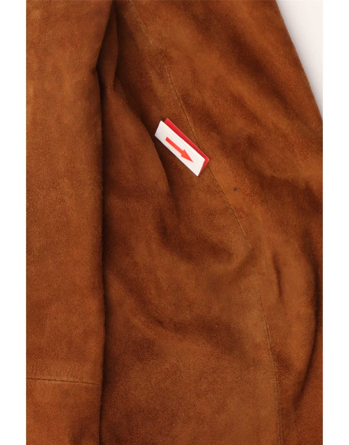 Vintage dame 2-knaps ruskindsblazerjakke UK 14 medium brun