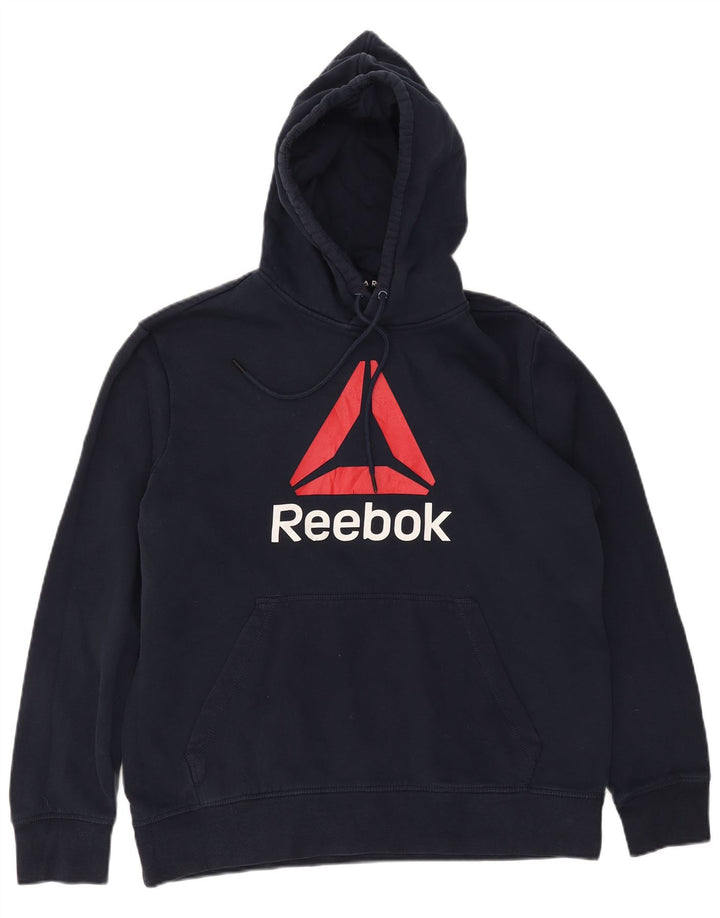 Reebok Grafisk hættetrøje til mænd mellem marineblå bomuld