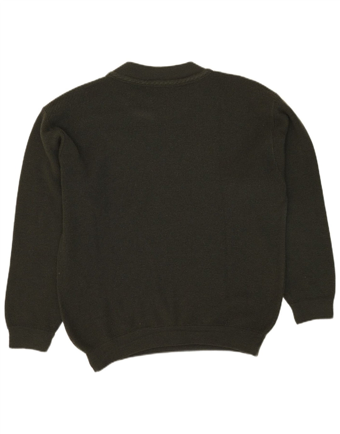 VINTAGE Herre Crew Neck trøje Sweater Large Khaki Wool