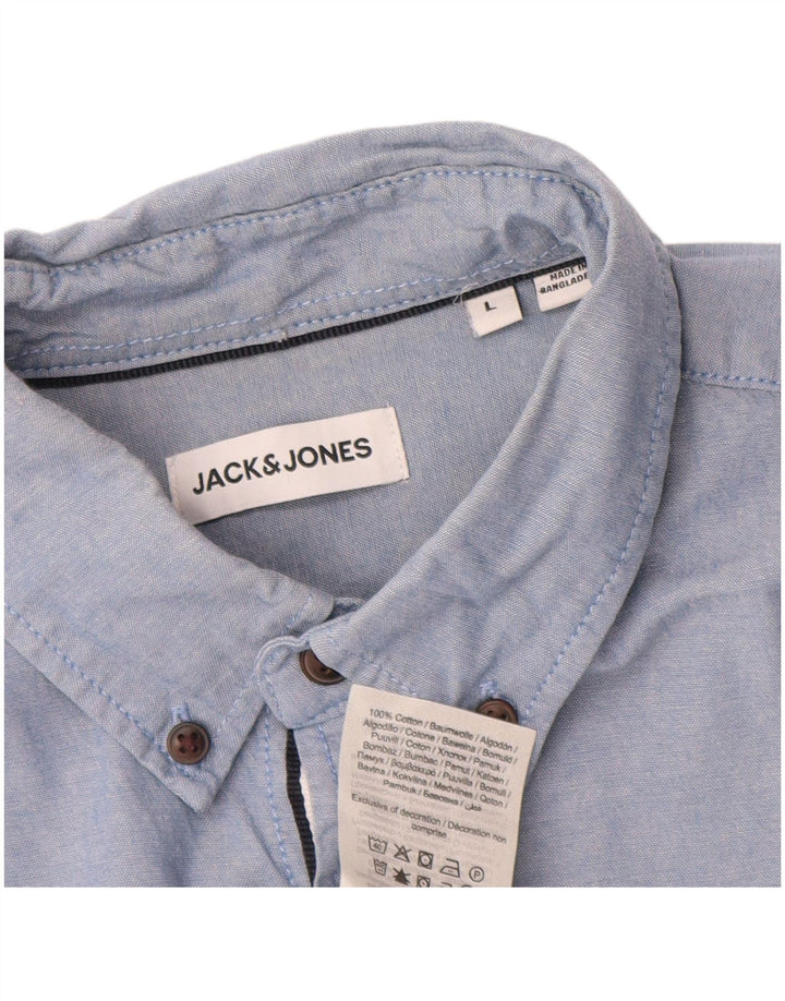 Jack & Jones herreskjorte stor blå bomuld