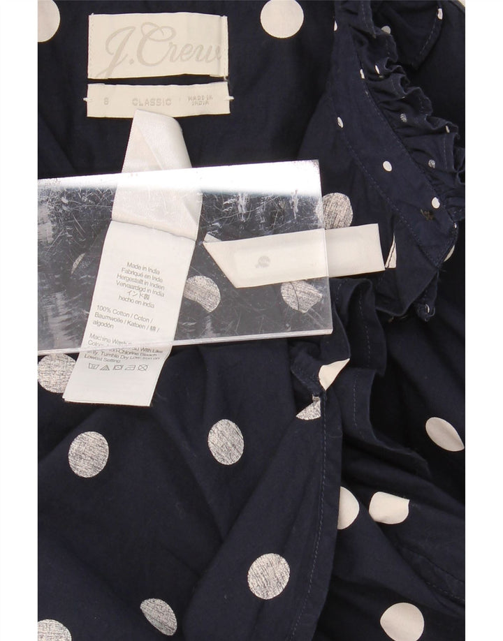 J. CREW Womens Oversized Shirt Blouse UK 10 Small Navy Blue Polka Dot Vintage J. Crew and Second-Hand J. Crew from Messina Hembry 