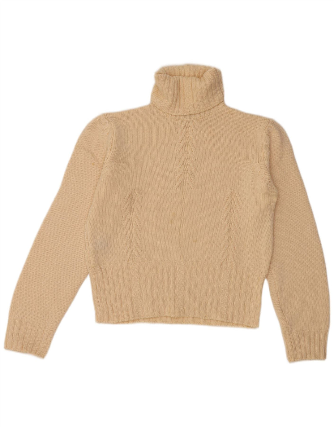 FRANCESCA Dame Rullehals sweater UK 16 Stor Beige Ny Uld