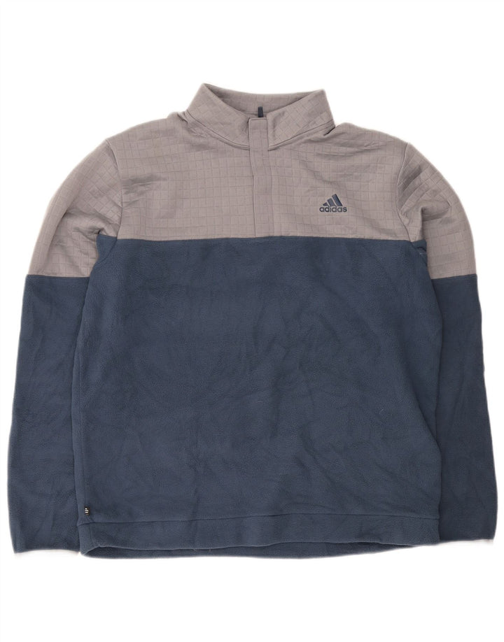 Adidas Fleece Jumper med lynlås til mænd Stor marineblå polyester