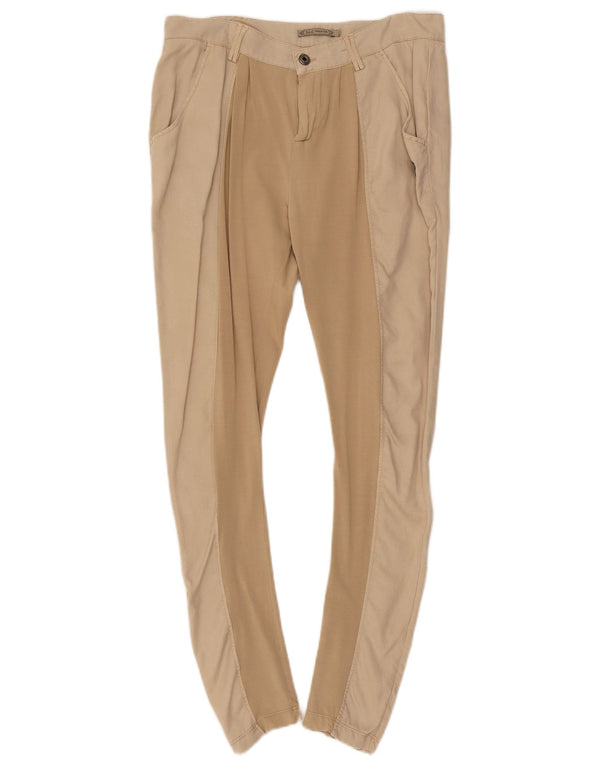 Patrizia Pepe Womens Slim Chino Trousers W29 L29 Beige Colourblock Cotton