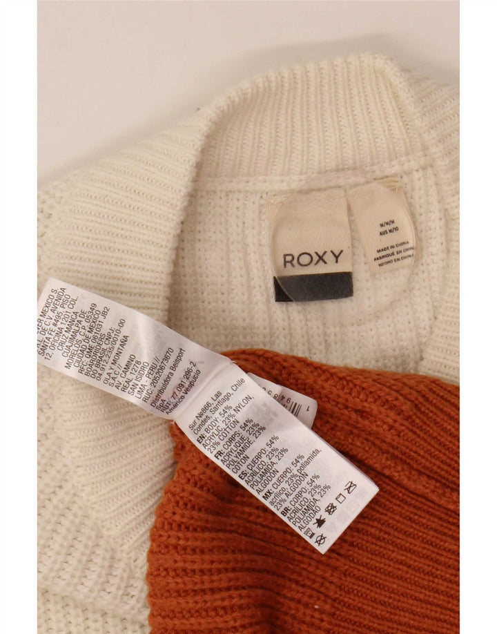 Roxy Womens Boat Neck Jumper Sweater UK 14 Medium Multicolored Colourblock