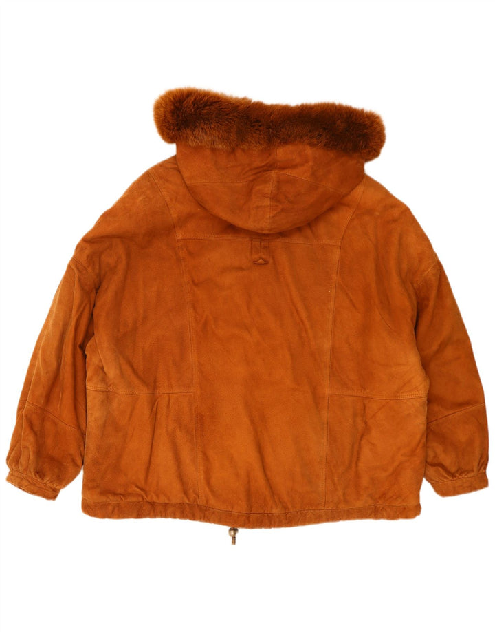 Conbipel Dame Hætte Ruskindsjakke UK 22 3XL Brun