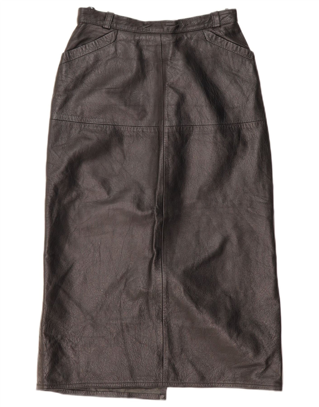 VINTAGE Lædernederdel til kvinder EU 36 Small W26 Sort Læder