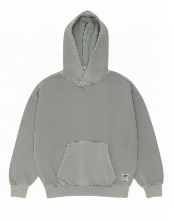 Reebok oversized hættetrøjetrøje til kvinder UK 4/6 XS grå bomuld