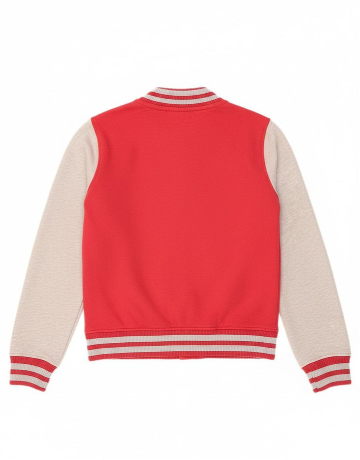 Superdry Womens Varsity Jacket UK 10 Small Red Colourblock Bomuld
