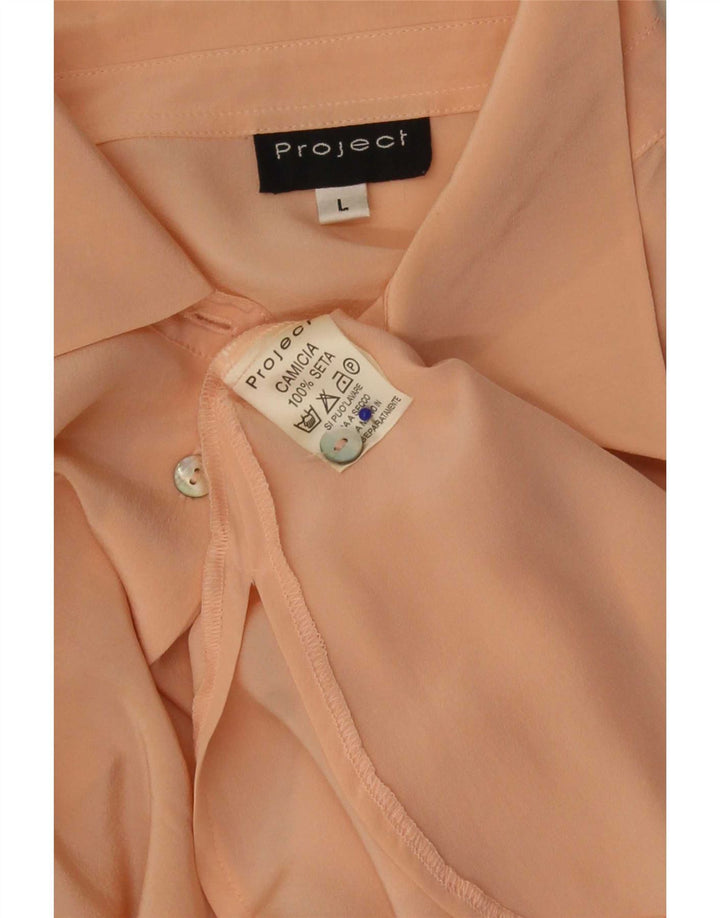 Project Womens Shirt Bluse UK 16 Large Pink Silk