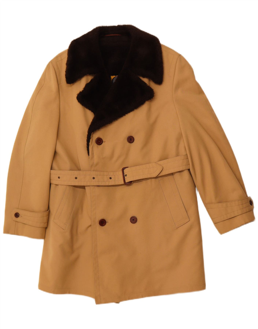 DIOLEN Herre Sherpa Dobbeltradet Frakke UK 38 Medium Brun Syntetisk