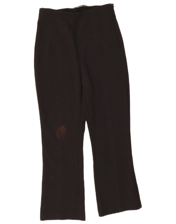 Zara Dame Bootcut Cropped Trousers W26 L23 Sort