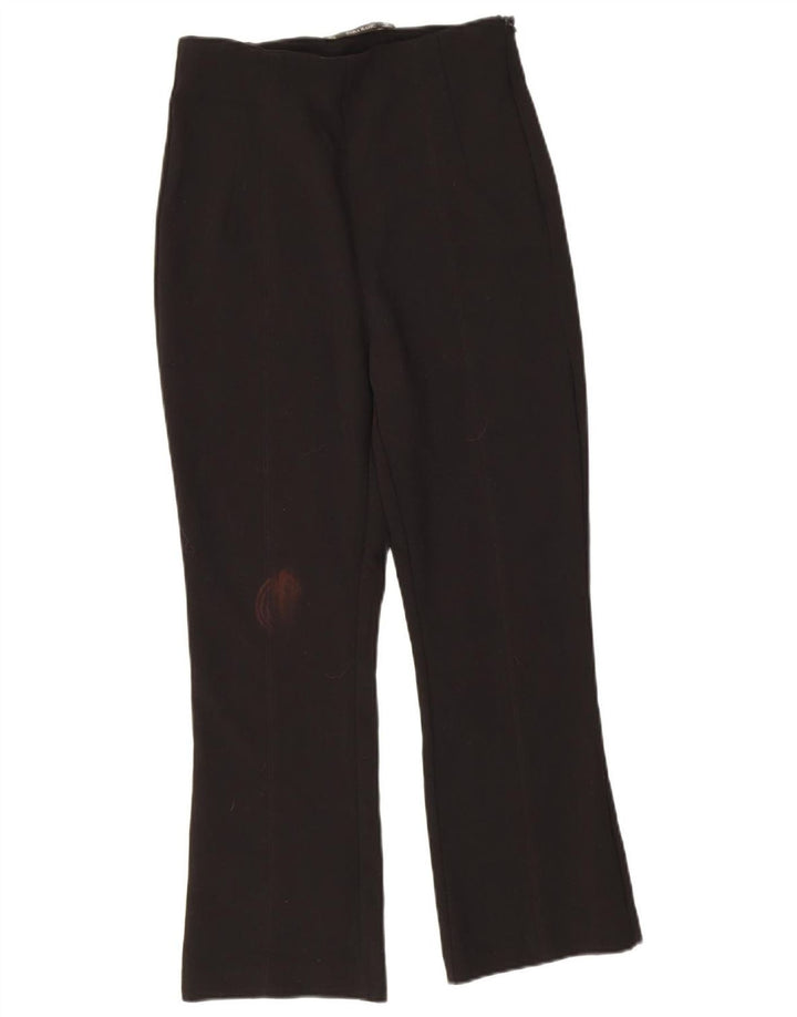 Zara Dame Bootcut Cropped Trousers W26 L23 Sort