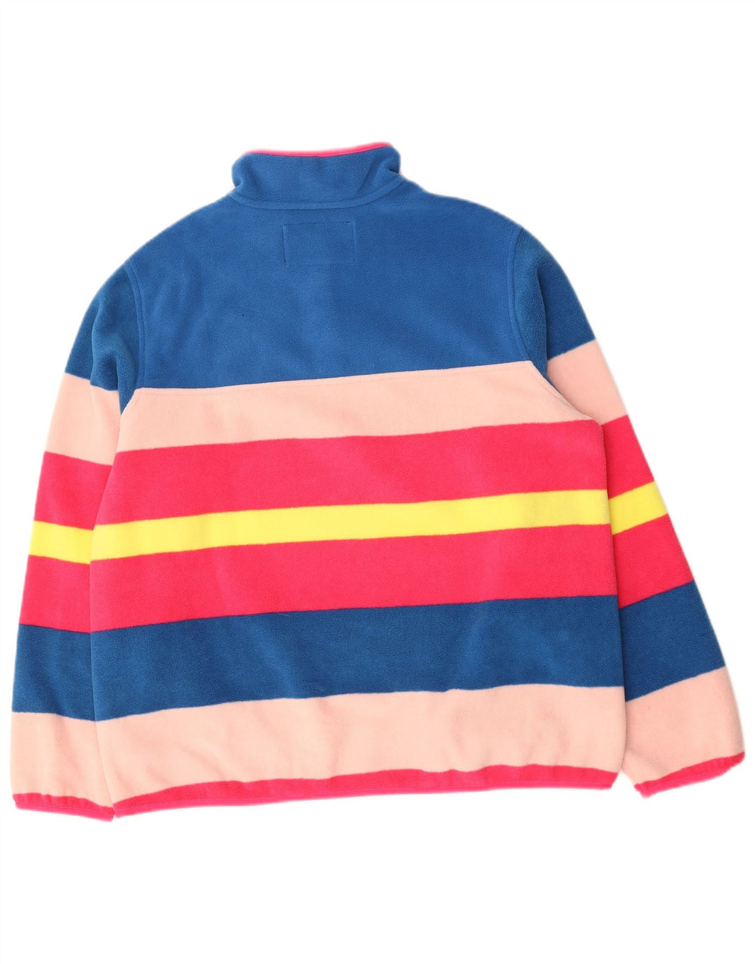 Lands End Dame Oversized Fleece Jumper UK 16 Stor Flerfarvet Stribet