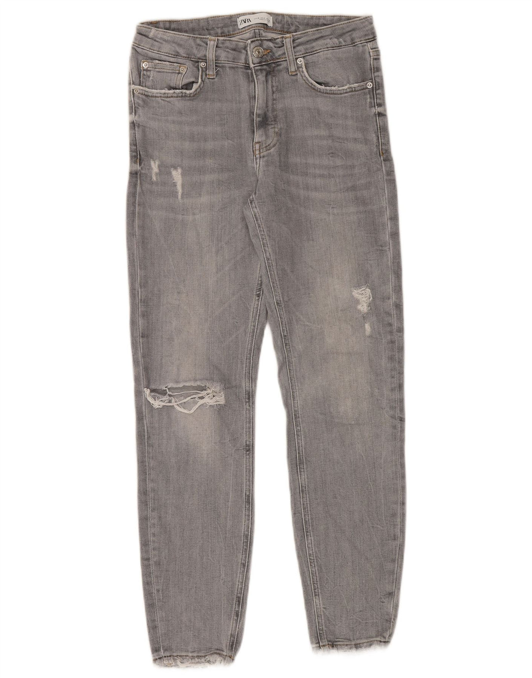 Zara Dame Distressed Skinny Jeans EU 38 Small W28 L28 Grå
