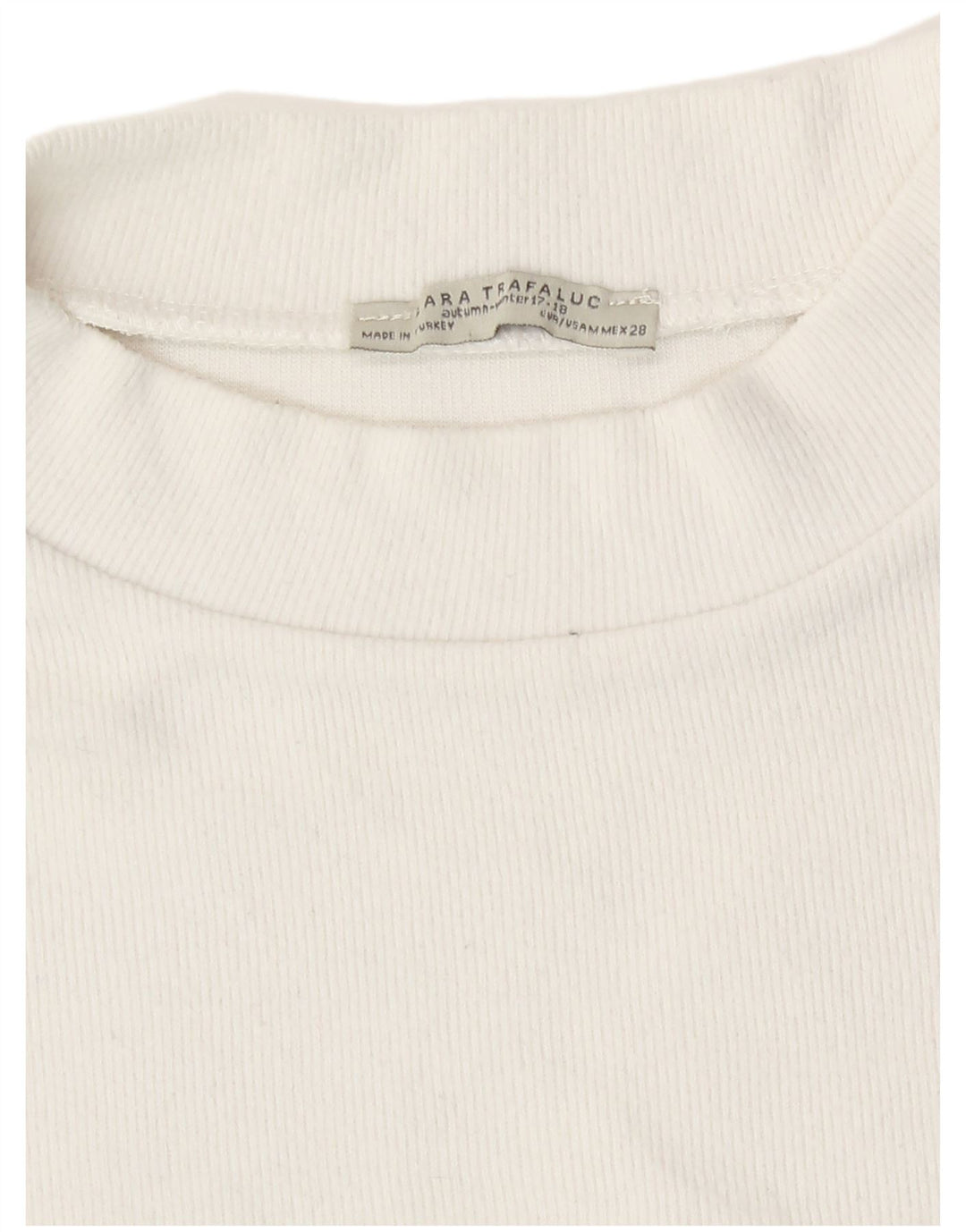 Zara Womens Crop T-Shirt Top UK 12 Medium White Bomuld