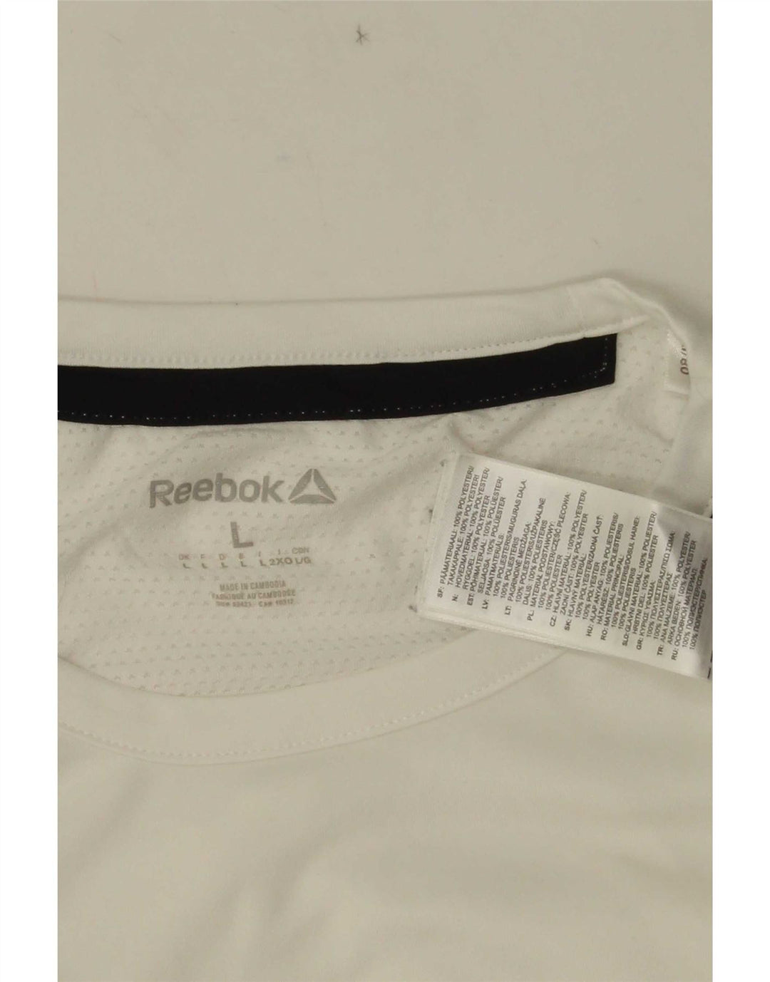 Reebok Herre T-Shirt Top Stor Hvid Colourblock Polyester