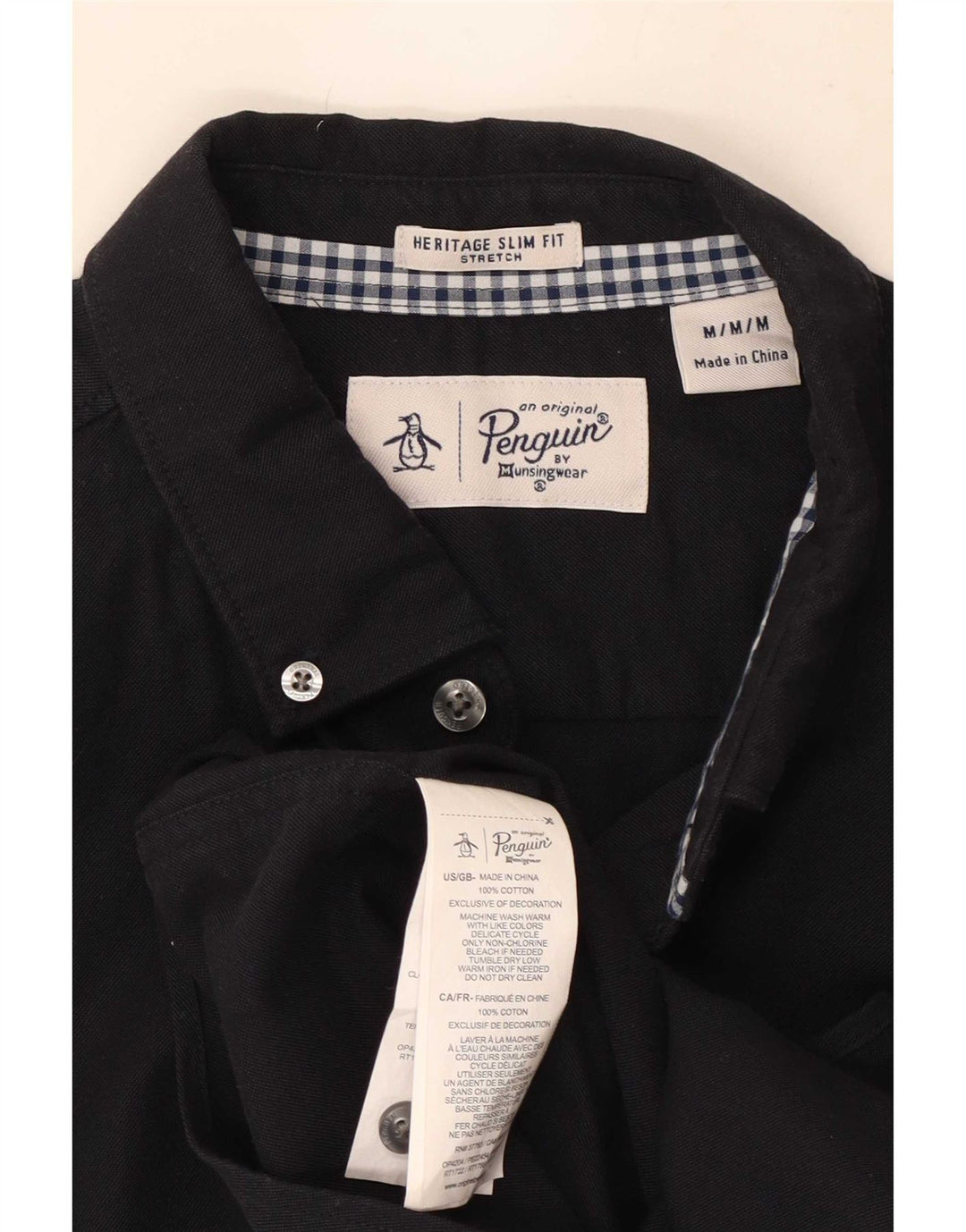 Penguin Heritage Slim Fit Skjorte Medium Marineblå Bomuld
