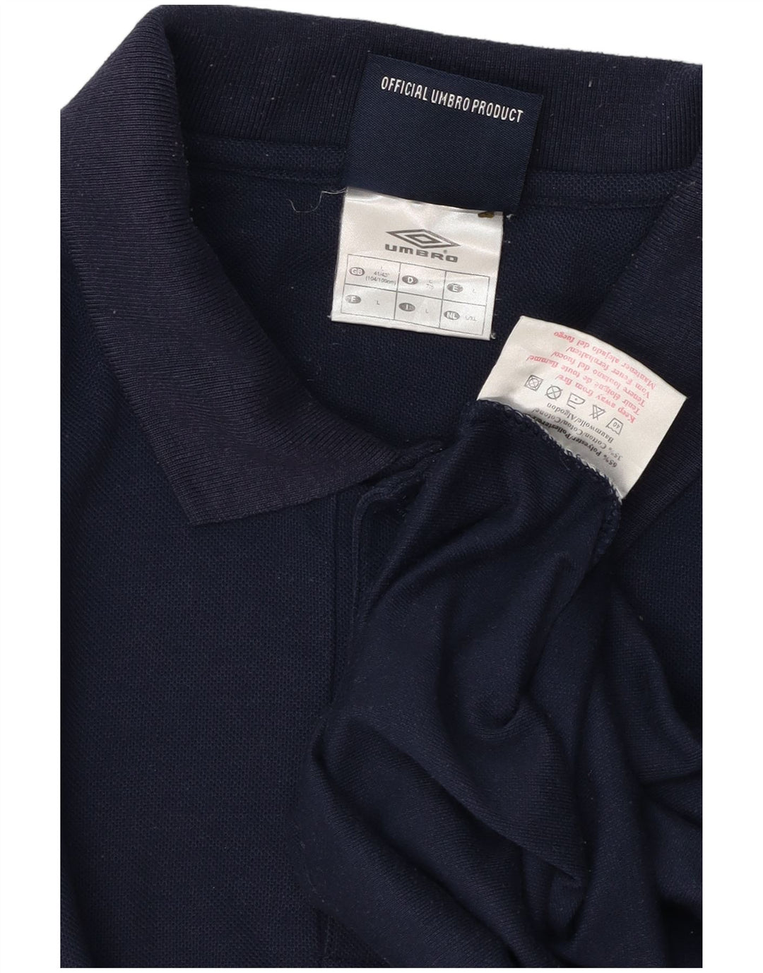 Umbro Herre Polo Shirt Large Navy Blue Polyester
