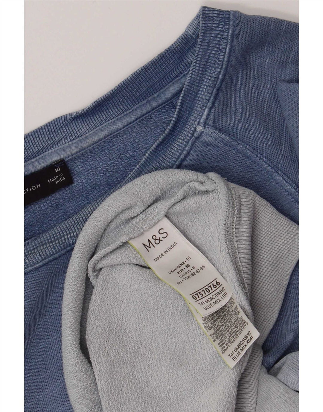 Marks & Spencer Dame Sweatshirt Jumper UK 10 Small Blue Tie Dye