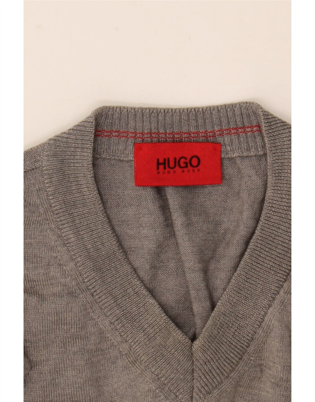 Hugo Boss Herre V-hals sweater XL Grå Uld