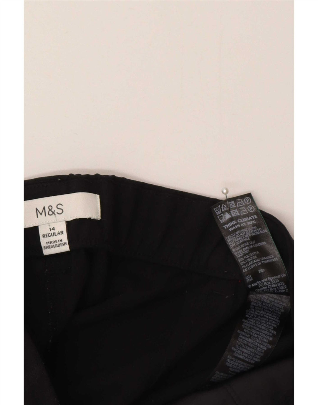 Marks & Spencer bukser med almindelig jakkesæt til kvinder UK 14 Medium W32 L29 Sort