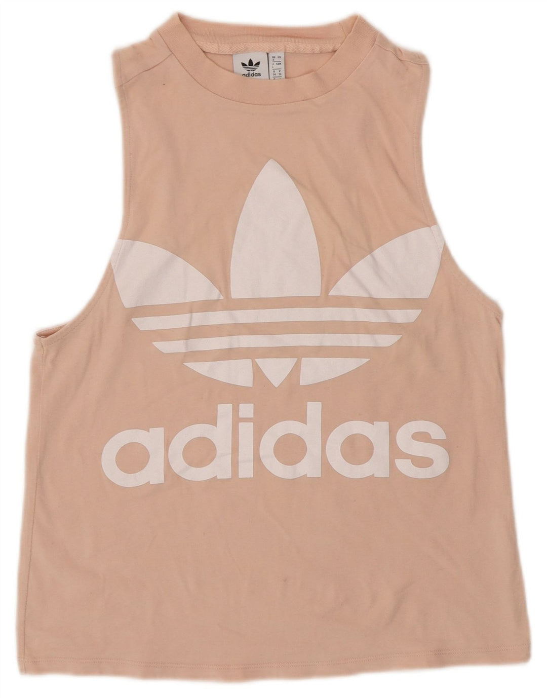 Adidas Dame Grafisk Vest Top UK 8 Small Beige