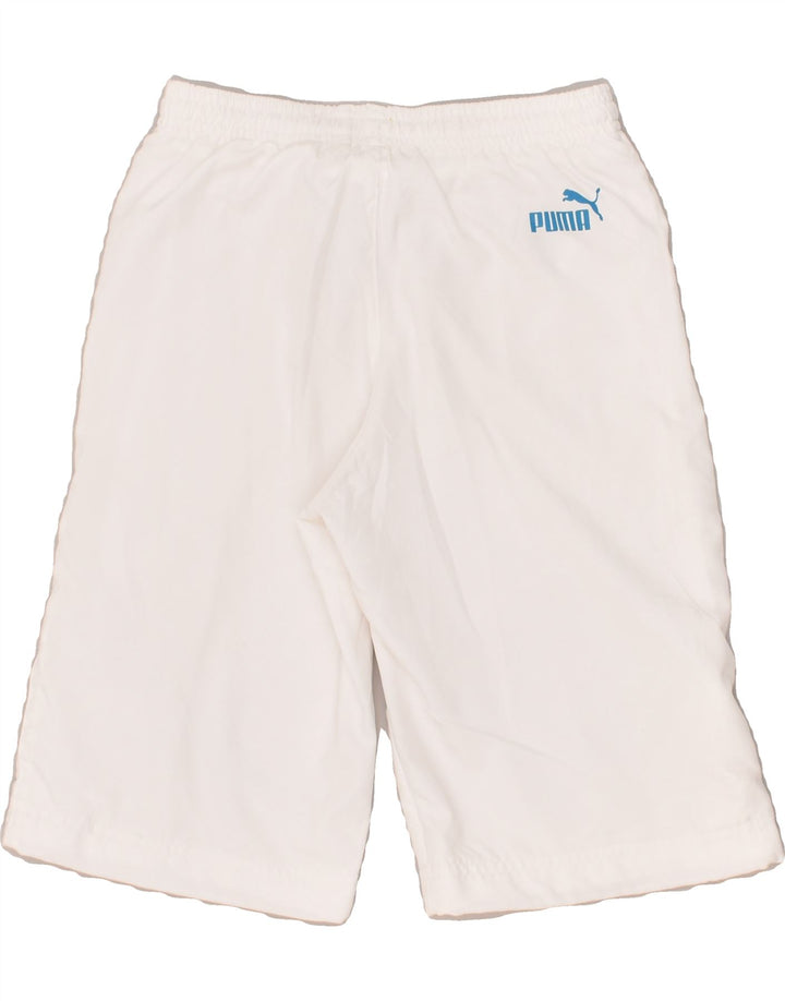 PUMA Boys Graphic Sport Shorts 7-8 Years  White Polyester | Vintage Puma | Thrift | Second-Hand Puma | Used Clothing | Messina Hembry 