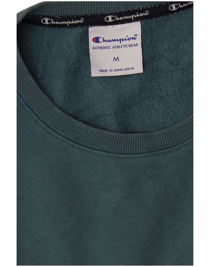 Champion Dame Grafisk Sweatshirt Jumper UK 14 Medium Blue Bomuld