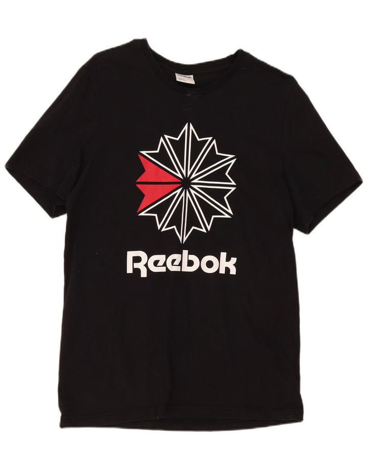 Reebok Herre grafisk T-shirt Top Stor sort bomuld