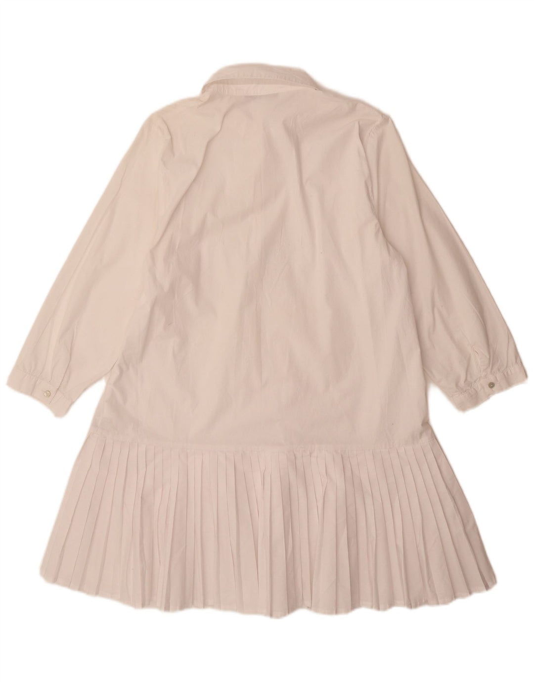 Zara Dame 3/4 Ærmet A-Line Kjole UK 14 Stor Hvid Polyester