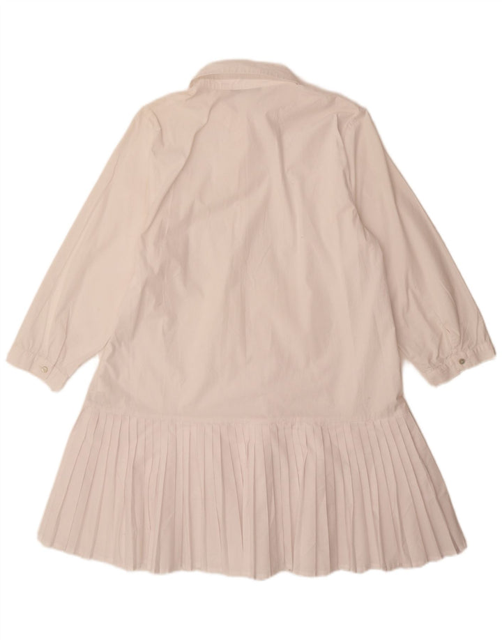 Zara Dame 3/4 Ærmet A-Line Kjole UK 14 Stor Hvid Polyester