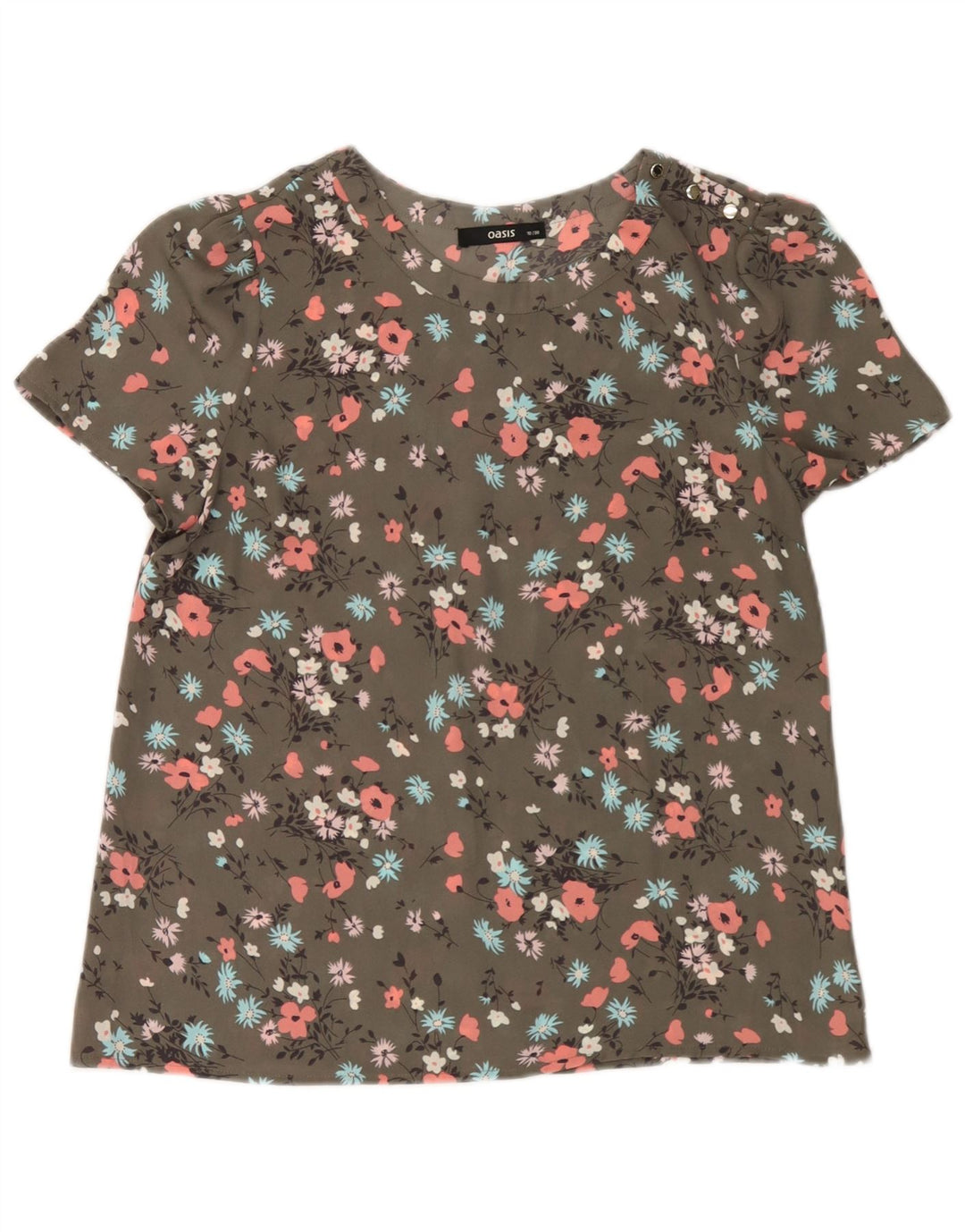 Oasis Dame Bluse Top UK 10 Small Green Floral