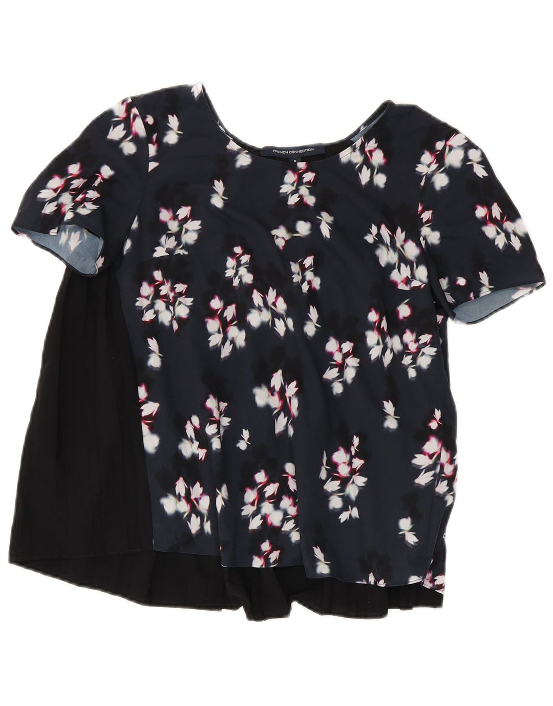 French Connection Damebluse Top UK 10 Small Black Floral Polyester