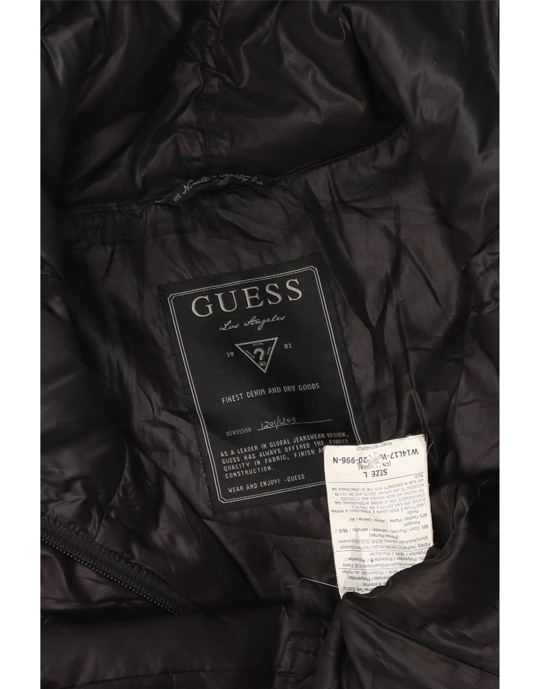 Guess Polstret jakke til kvinder UK 16 Stor sort polyester