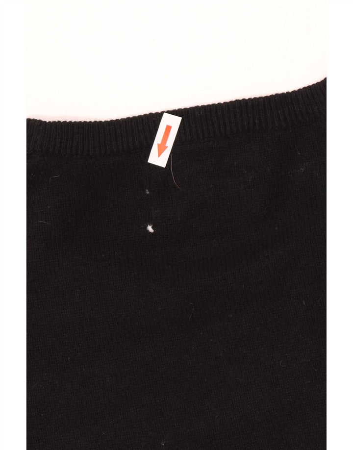 Marks & Spencer Herre Regular Fit Boat Neck Jumper Sweater Large Black Wool