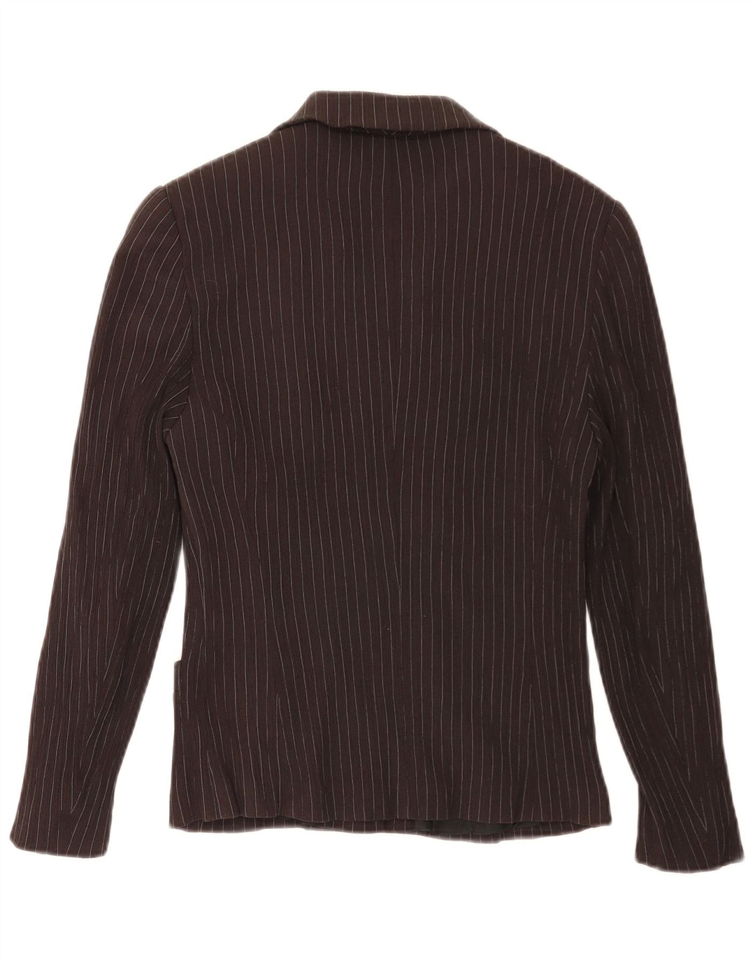 Taifun Dame 4-knaps blazerjakke UK 10 Small Brown Pinstripe Viscose