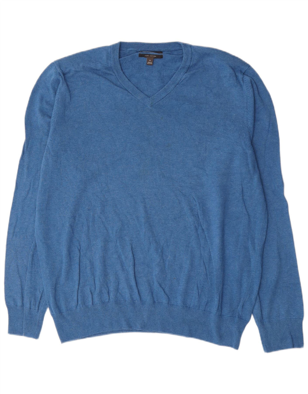 Marks & Spencer Herre V-hals sweater XL Blå Bomuld