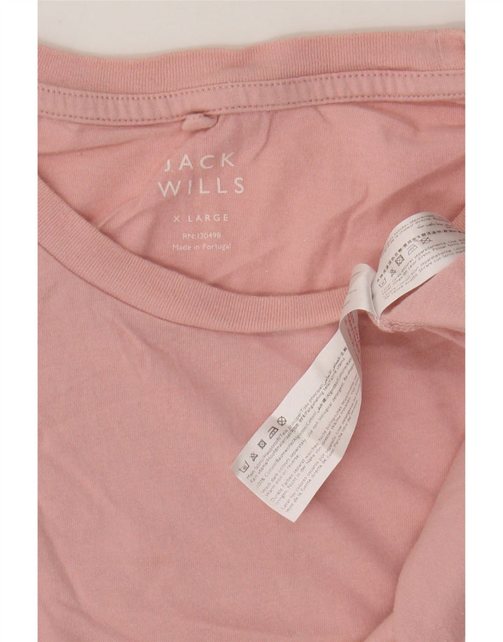JACK WILLS Herre T-Shirt Top XL Pink Bomuld