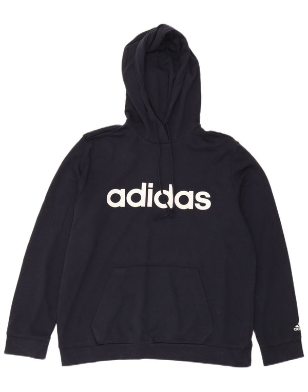 Adidas grafisk hættetrøje til damer UK 20/22 XL marineblå bomuld