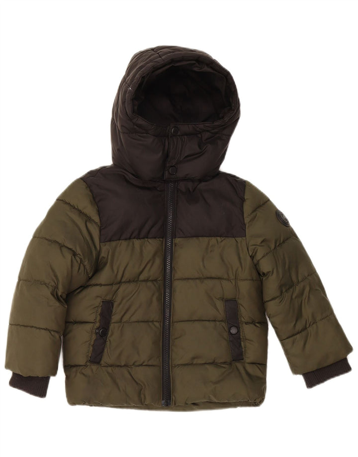 Michael Kors drenge hættepolstret jakke 2-3 år Khaki Colourblock