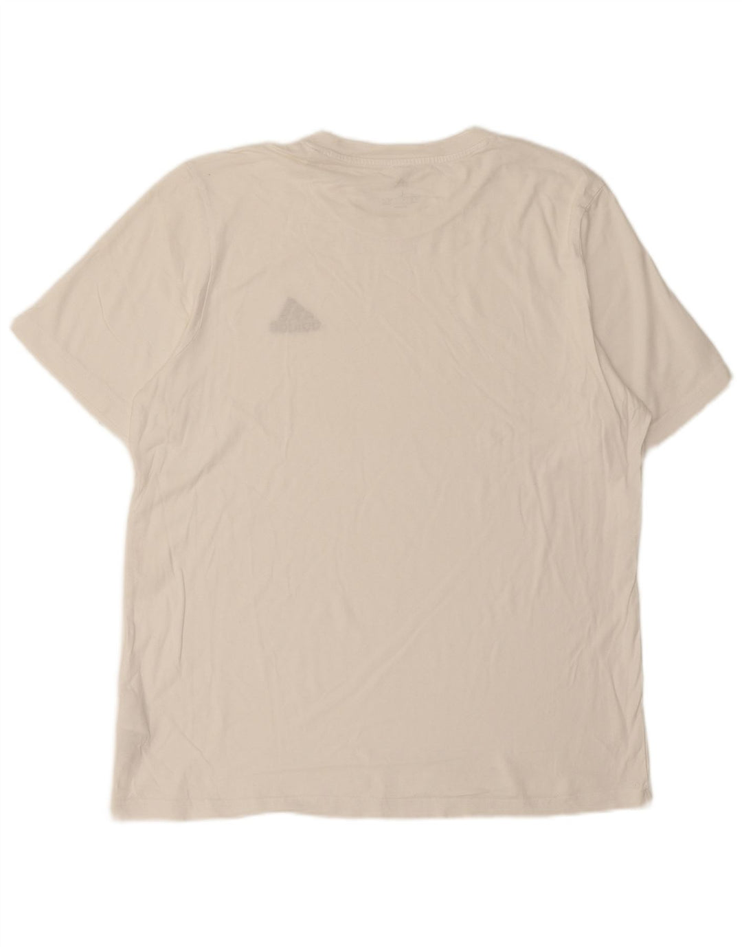 ADIDAS Mens T-Shirt Top Large Off White Cotton