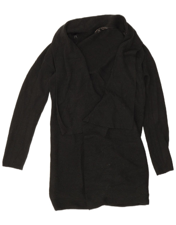 Lipsy Womens Longline Open Cardigan Sweater UK 10 Small Black Acryl