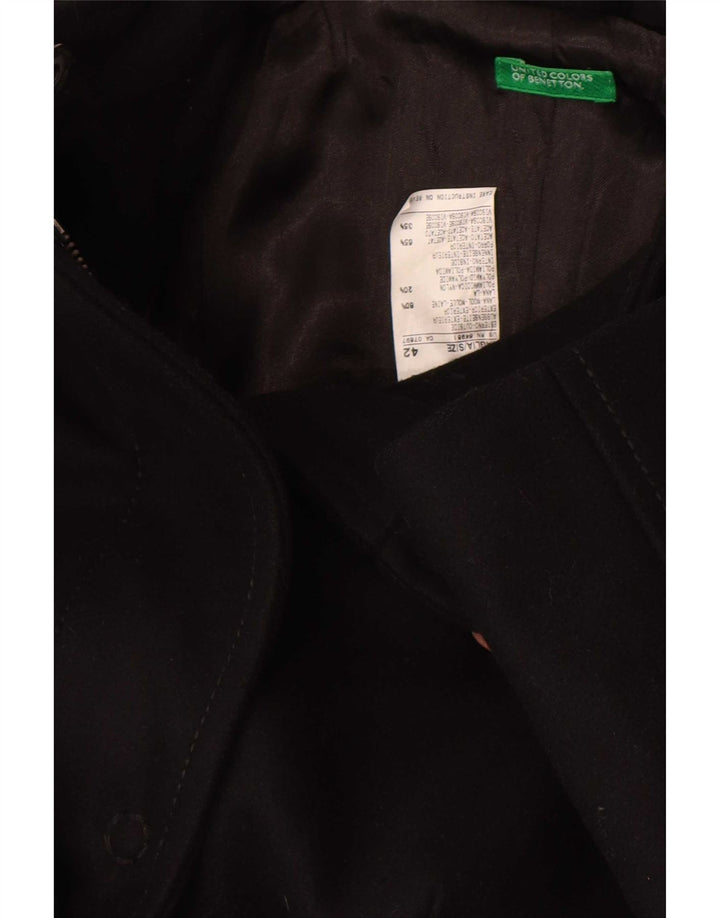Benetton Dame Overfrakke IT 42 Medium Sort Uld