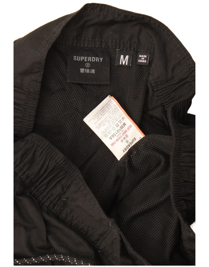 Superdry Grafiske svømmeshorts til mænd, medium sort polyester