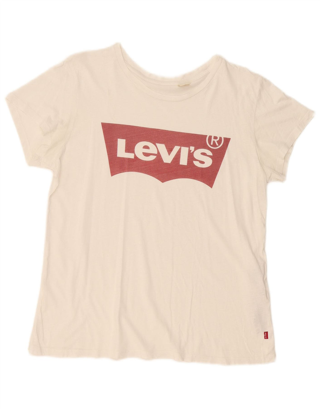 LEVI'S Grafisk T-shirt top til kvinder UK 16 Stor hvid bomuld