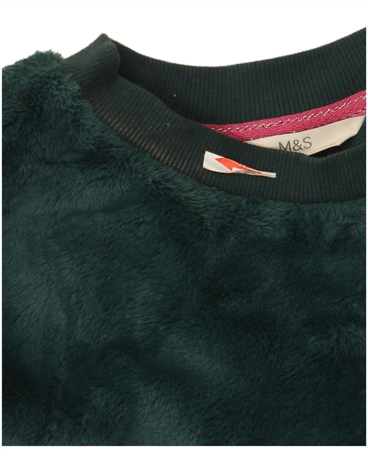 Marks & Spencer Dame Velour Sweatshirt Jumper UK 14 Medium Green