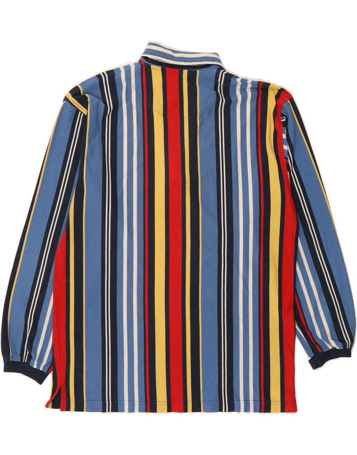 LERROS Mens Long Sleeve Polo Shirt Small Multicoloured Striped Cotton Vintage Lerros and Second-Hand Lerros from Messina Hembry 