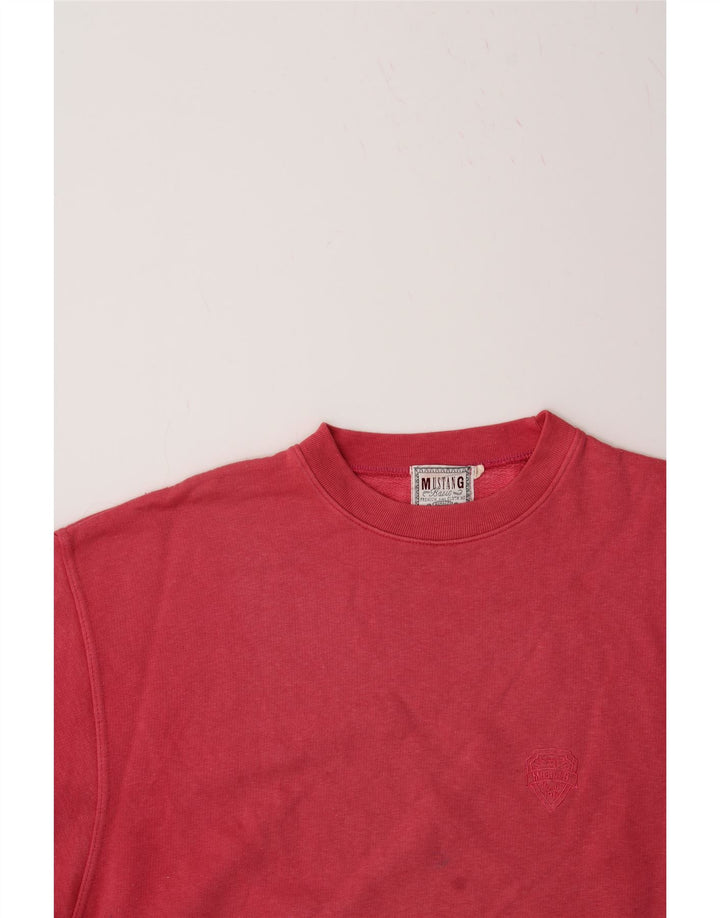 MUSTANG Mens Sweatshirt Jumper Small Red Cotton Vintage Mustang and Second-Hand Mustang from Messina Hembry 